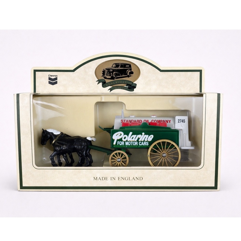 VNTG Chevron Polarine Horse Drawn Wagon Die-Cast Metal Replica Standard Oil 2745